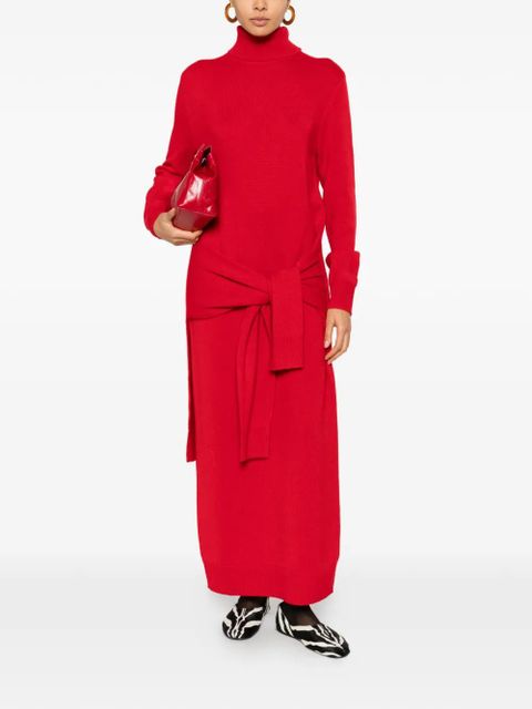 TOTEME knitted turtleneck maxi dress - Red