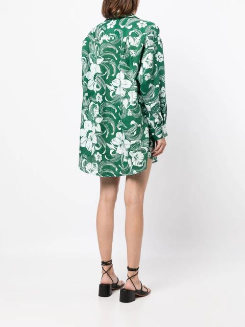 Faithfull the Brand Tortuga floral-print shirt dress - Green