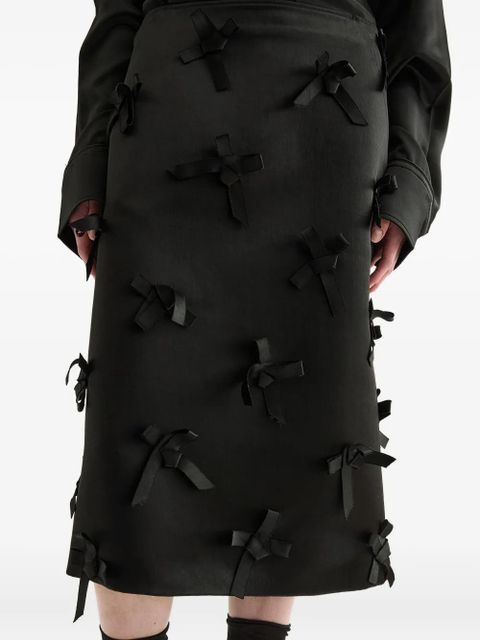 Jil Sander bow-embellished midi skirt - Black
