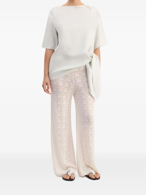 LouLou de Saison Mano gathered knot silk top - Neutrals - zdjęcie produktu nr 2