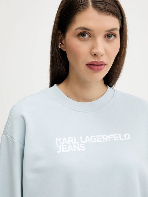 Karl Lagerfeld Jeans bluza damska kolor niebieski z nadrukiem A1W20005 - zdjęcie produktu nr 2