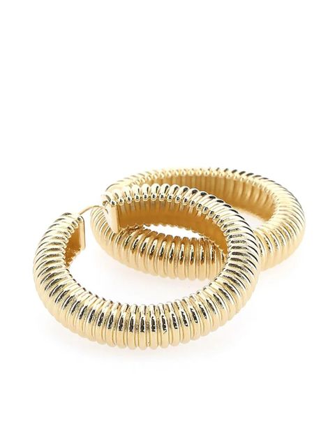 Amina Muaddi hoop brass earrings - Gold - zdjęcie produktu nr 2