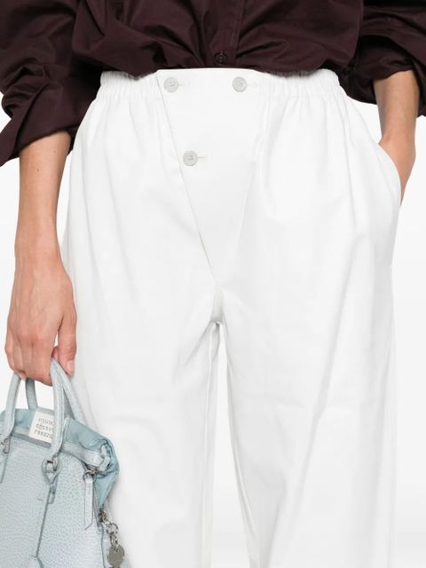 Prada button-fastening cupro trousers - White