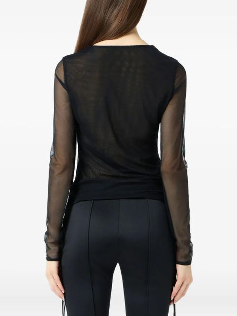 Blumarine embellished mesh top - Black