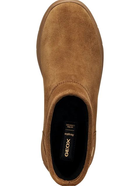 Geox botki zamszowe D SPHERICA 4X4 B ABX damskie kolor brązowy na płaskim obcasie lekko ocieplone D5626B 00022 C6372
