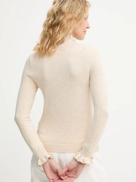 Answear.LAB sweter z kaszmirem damski kolor beżowy lekki z półgolfem