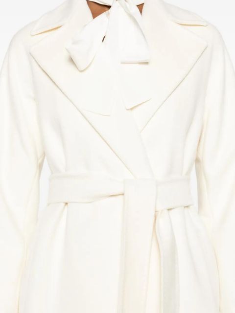 Max Mara belted wrap coat - White
