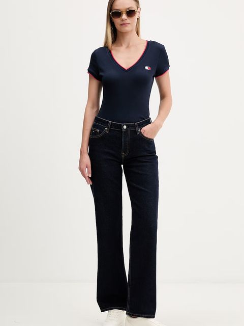 Tommy Jeans T-shirt damski bawełniany z elastanem - zdjęcie produktu nr 1