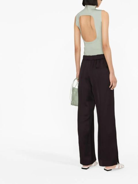 Jil Sander wide-leg elasticated-waistband trousers - Brown