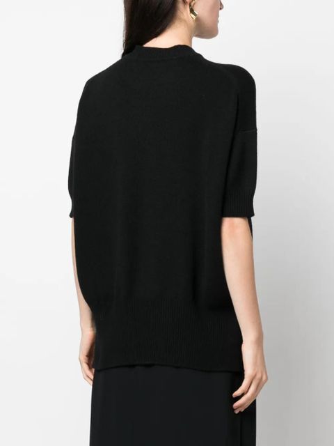 Jil Sander ribbed cashmere knitted top - Black
