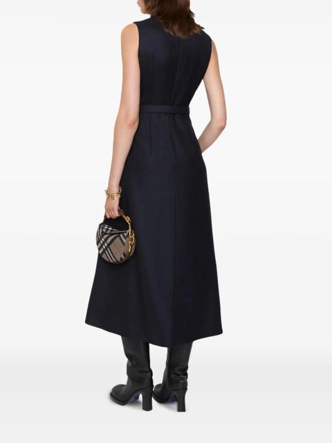Burberry check-pattern belted midi dress - Black