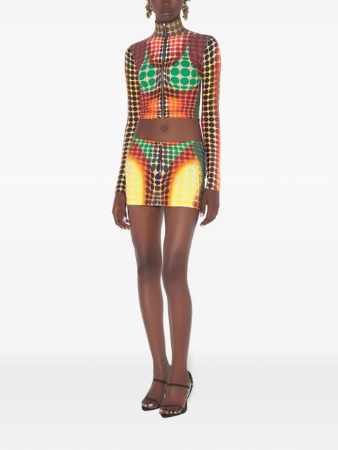 Jean Paul Gaultier zip-up dots-print mini skirt - Yellow - zdjęcie produktu nr 2
