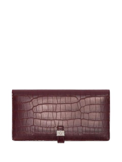 GANNI crocodile-effect flap wallet - Red - zdjęcie produktu nr 1