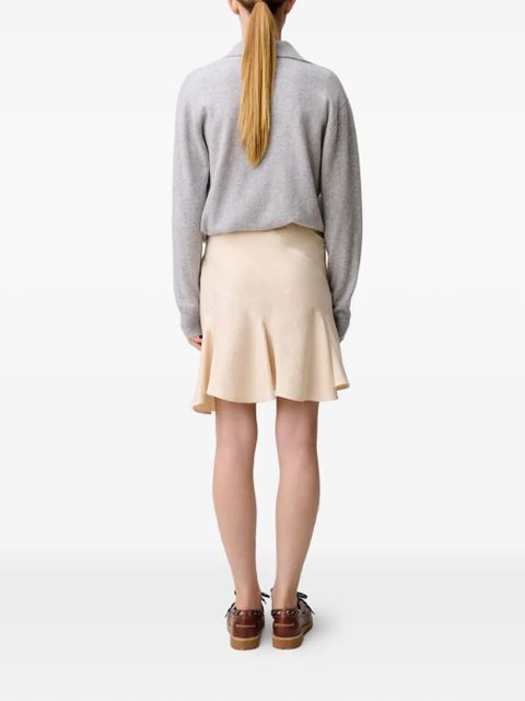 Claudie Pierlot lace trim A-line skirt - Neutrals