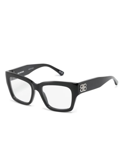 Balenciaga Eyewear logo-plaque square-lenses glasses - Black - zdjęcie produktu nr 2