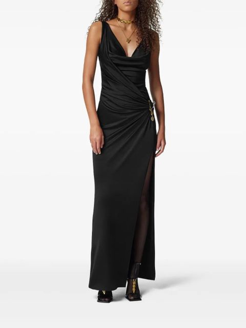 Versace Safety Pin gathered gown - Black - zdjęcie produktu nr 2