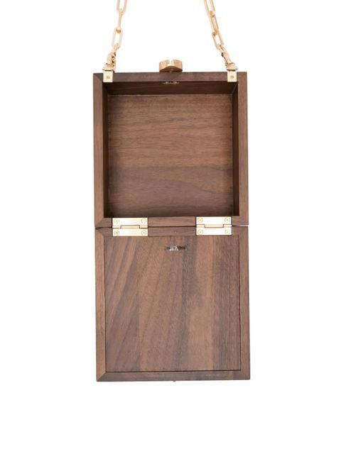 Cult Gaia Tic Tac Toe chain clutch - Brown