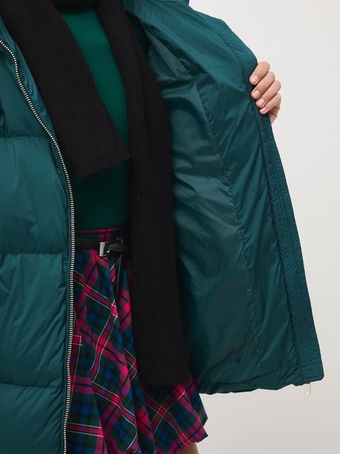 Medicine kurtka puchowa damska kolor zielony zimowa oversize