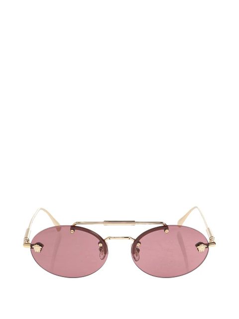 Versace Eyewear Medusa-plaque oval-frame sunglasses - Pink - zdjęcie produktu nr 1