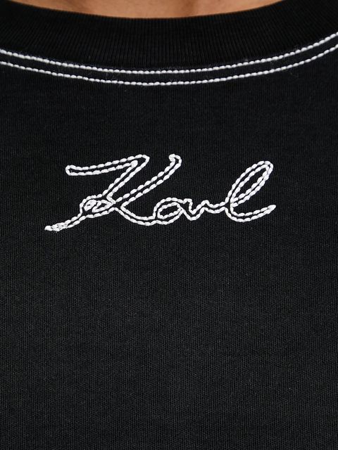 Karl Lagerfeld t-shirt bawełniany damski kolor czarny A3W17019