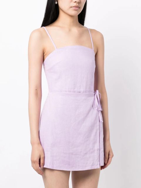 Faithfull the Brand Llian linen wrap minidress - Purple