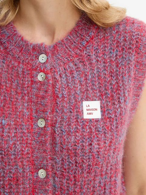 American Vintage East button sleeveless cardigan - Red