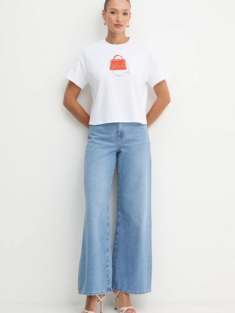 Karl Lagerfeld jeansy damskie kolor niebieski B1W10047