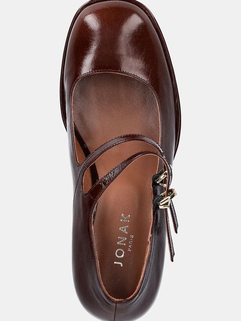 Jonak czółenka skórzane VERITE kolor brązowy na słupku 3200422