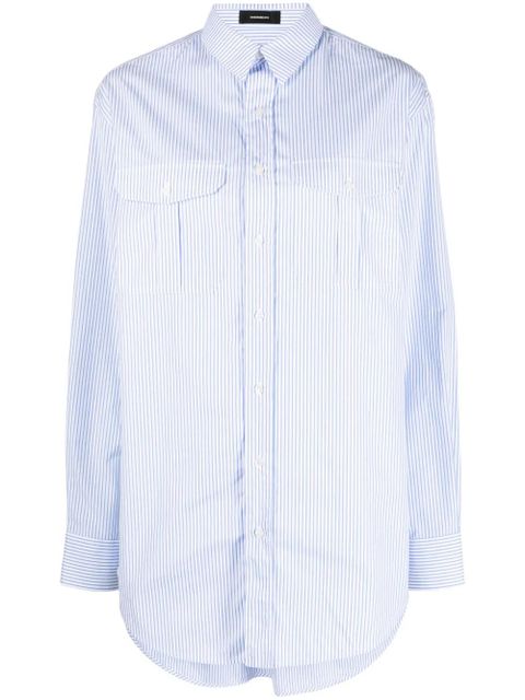 WARDROBE.NYC striped cotton shirtdress - Blue - zdjęcie produktu nr 1