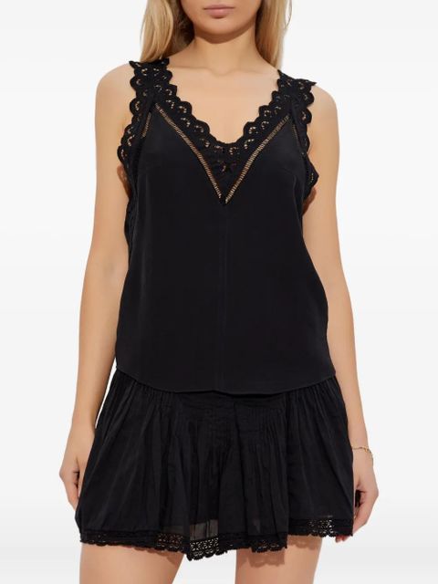 ISABEL MARANT lace-trimmed sleeveless top - Black