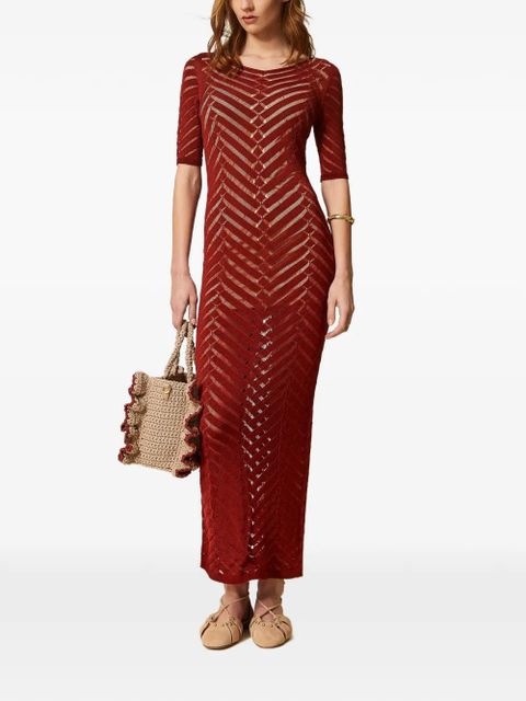 TWINSET chevron knitted dress - Red - zdjęcie produktu nr 2
