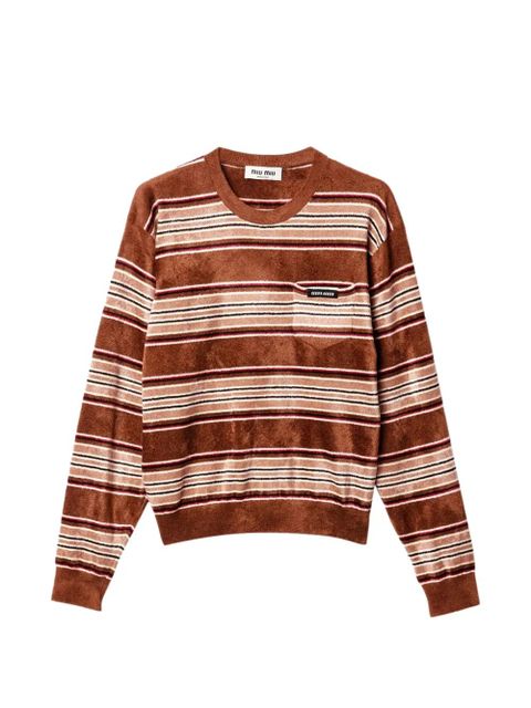 Miu Miu striped pocket knitwear - Brown - zdjęcie produktu nr 1