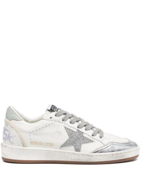 Golden Goose Ballstar glittered leather sneakers - White - zdjęcie produktu nr 1