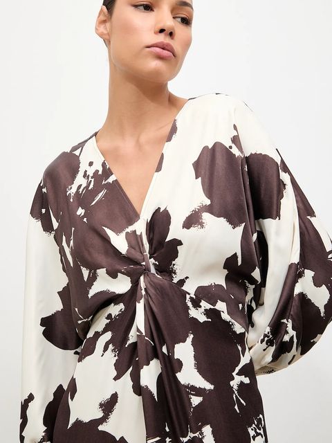 Answear.LAB sukienka kolor beżowy maxi rozkloszowana