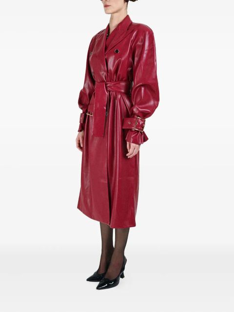 Rowen Rose double-breasted belted coat - Red