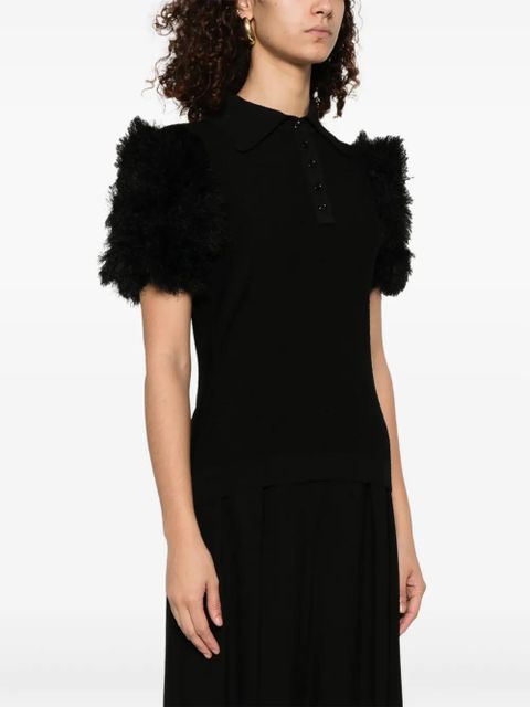 Givenchy pompom-detail polo top - Black