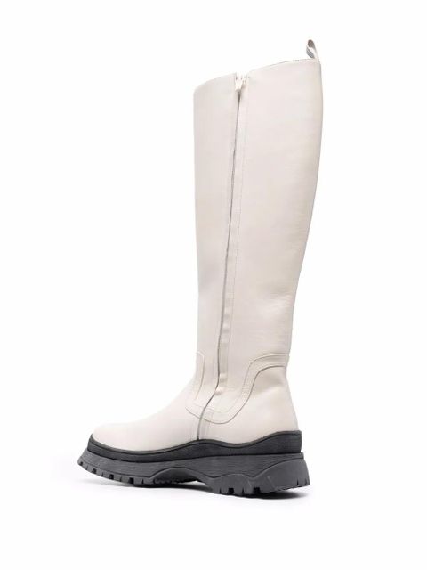 STAUD side zip leather boots - Neutrals