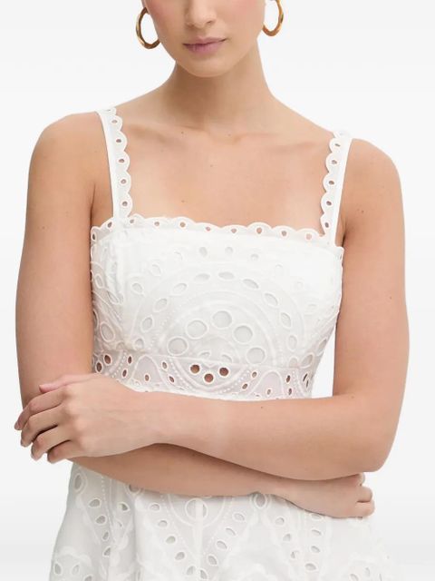Charo Ruiz Ibiza Zeph eyelet scallop dress - White