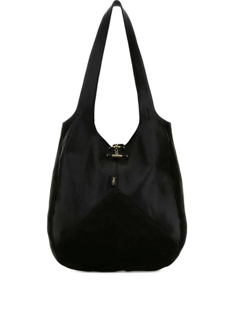 Chloé Balloon suede-detail shoulder bag - Black - zdjęcie produktu nr 1