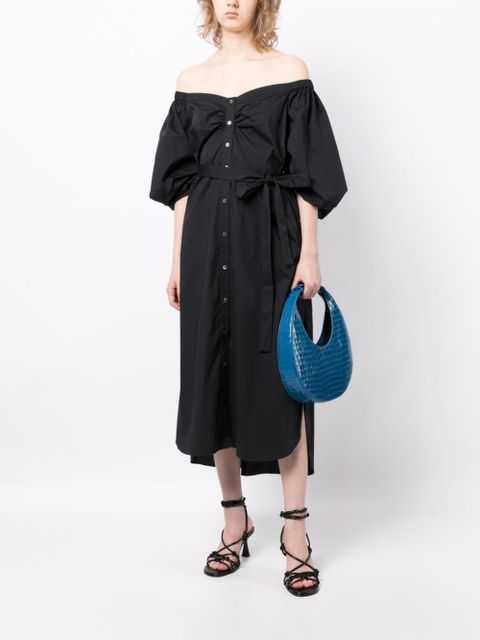 STAUD Reese off-shoulder stretch-cotton dress - Black - zdjęcie produktu nr 2