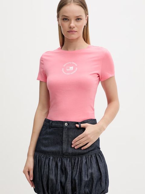 Tommy Jeans T-shirt basic damski bawełniany - zdjęcie produktu nr 2