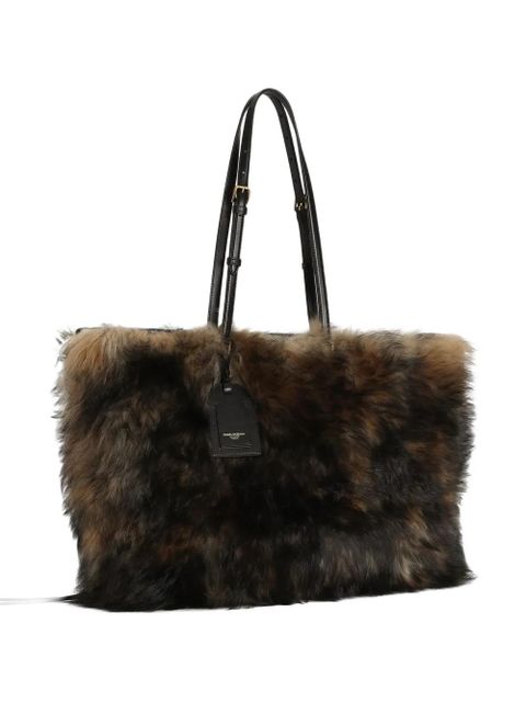 Dolce & Gabbana Atene fur tote bag - Brown