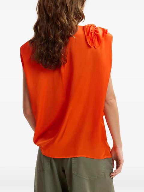 Essentiel Antwerp ruffled sleeveless blouse - Orange