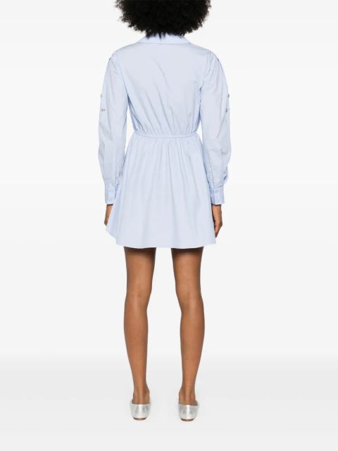 Self-Portrait crystal-embellished shirtdress - Blue