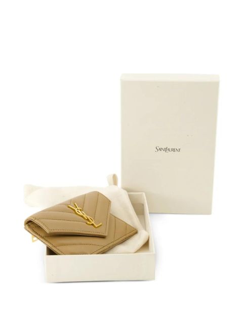 Saint Laurent Cassandre Fragments card holder - Neutrals