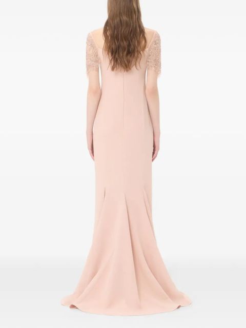 Valentino Garavani embroidered couture cady long dress - Pink