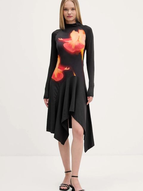 Desigual sukienka MILA kolor czarny mini rozkloszowana 25WWVK40 - zdjęcie produktu nr 1