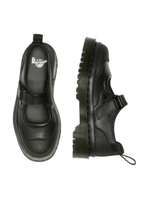 Dr. Martens półbuty skórzane Indica II Bex Tech Mary Jane damskie kolor czarny na platformie DM41015002