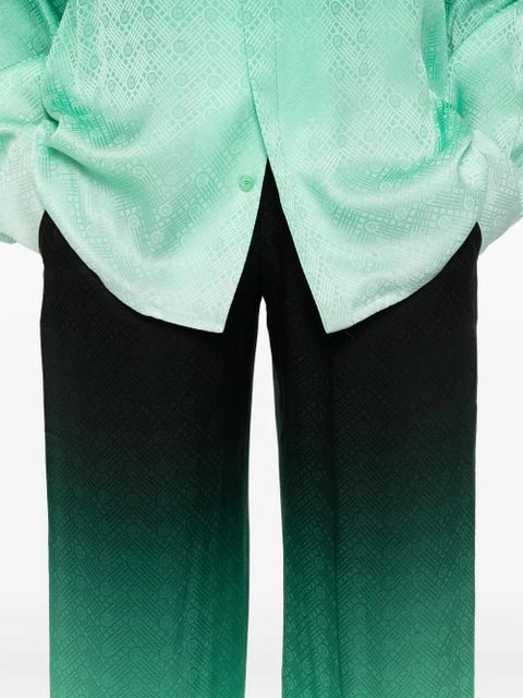 Casablanca Gradient Ping Pong jacquard silk trousers - Black