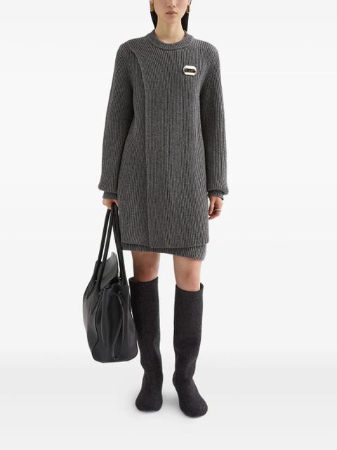Jil Sander ribbed mini dress - Grey